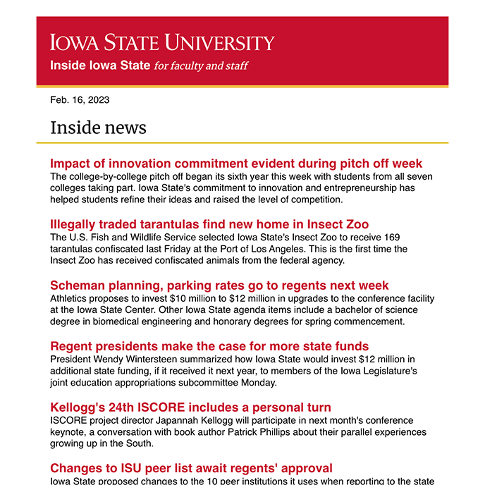 Screenshot of Inside Update email.